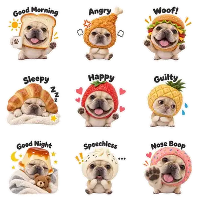 Food Hood sticker pack: nine matching stickers made from one photo